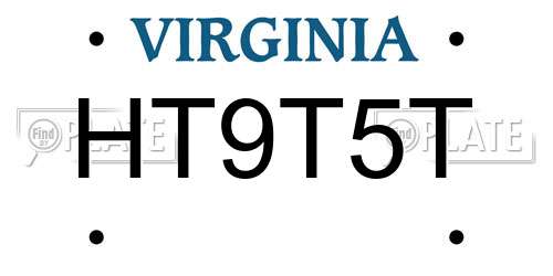 HT9T5T Virginia License Plate