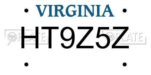 HT9Z5Z Virginia License Plate