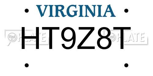 HT9Z8T Virginia License Plate