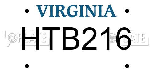 HTB216 Virginia License Plate