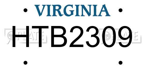 HTB2309 Virginia License Plate