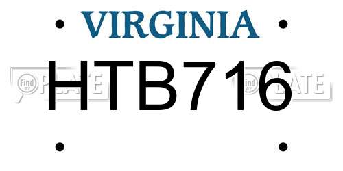 HTB716 Virginia License Plate