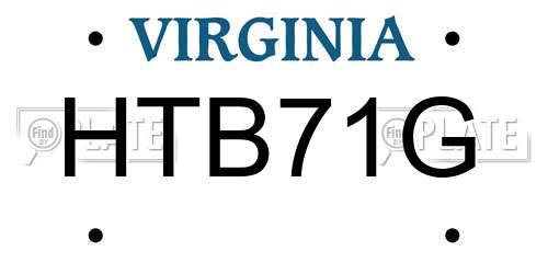 HTB71G Virginia License Plate