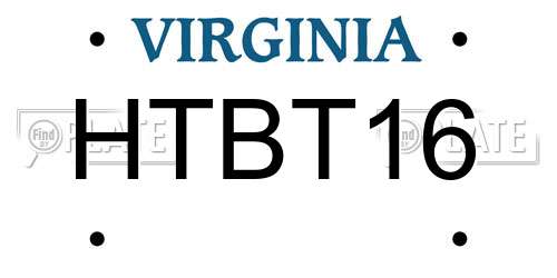 HTBT16 Virginia License Plate