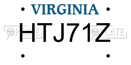HTJ71Z Virginia License Plate