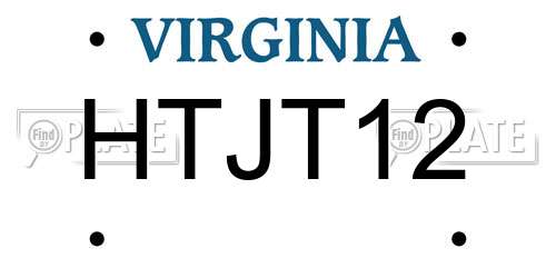 HTJT12 Virginia License Plate