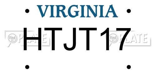 HTJT17 Virginia License Plate