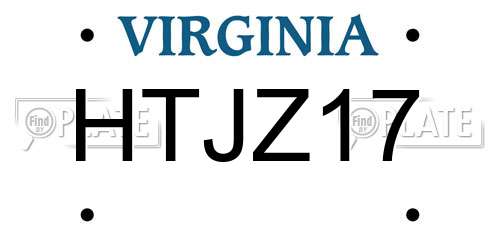HTJZ17 Virginia License Plate
