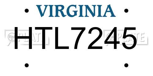 HTL7245 Virginia License Plate