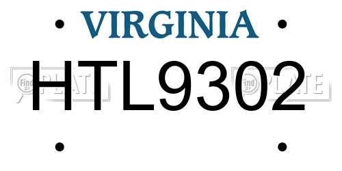 HTL9302 Virginia License Plate