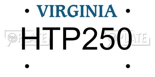 HTP250 Virginia License Plate