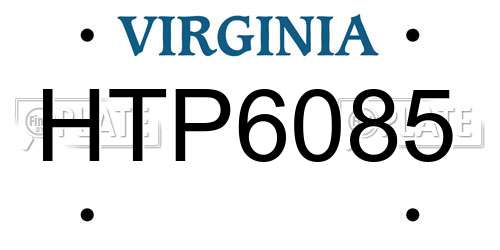 HTP6085 Virginia License Plate