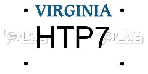 HTP7 Virginia License Plate