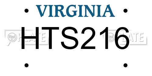 HTS216 Virginia License Plate