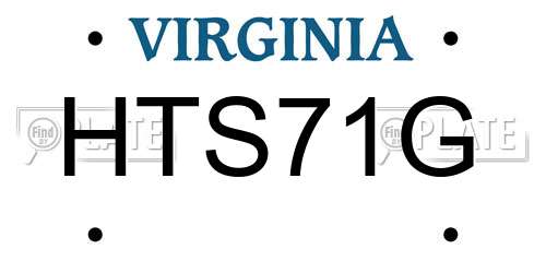 HTS71G Virginia License Plate
