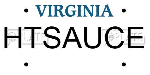 HTSAUCE Virginia License Plate