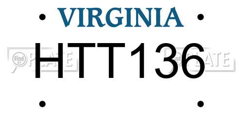 HTT136 Virginia License Plate