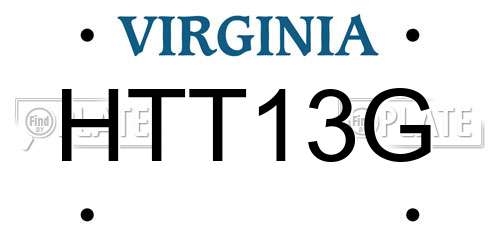 HTT13G Virginia License Plate