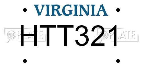 HTT321 Virginia License Plate
