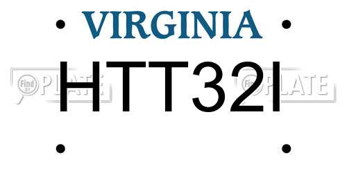 HTT32I Virginia License Plate