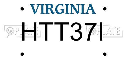 HTT37I Virginia License Plate