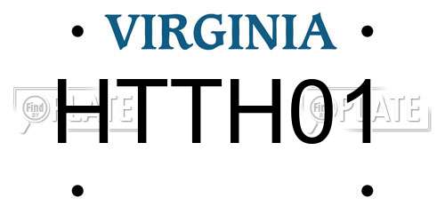 HTTH01 Virginia License Plate