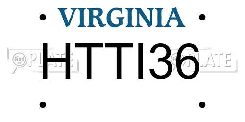 HTTI36 Virginia License Plate