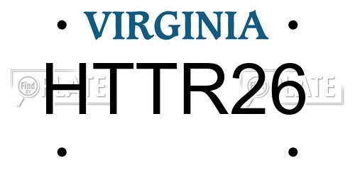 HTTR26 Virginia License Plate