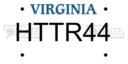 HTTR44 Virginia License Plate