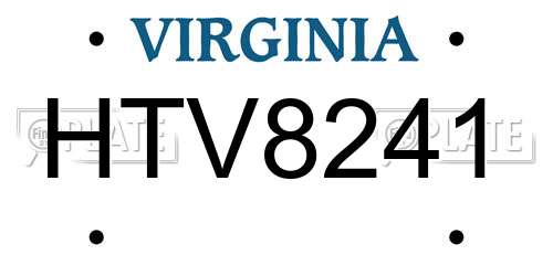 HTV8241 Virginia License Plate