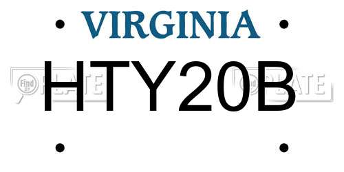 HTY20B Virginia License Plate