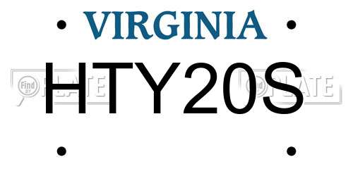 HTY20S Virginia License Plate