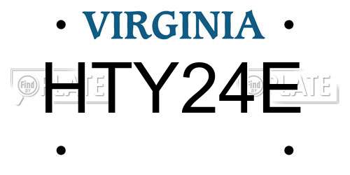 HTY24E Virginia License Plate