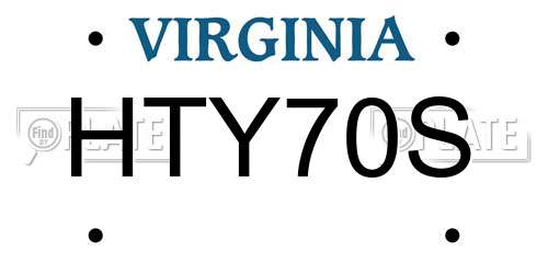 HTY70S Virginia License Plate