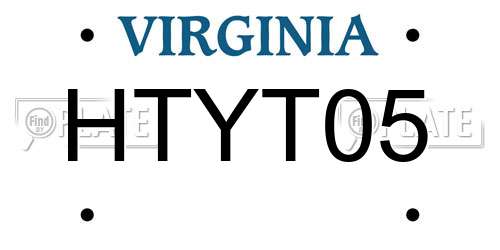 HTYT05 Virginia License Plate