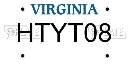 HTYT08 Virginia License Plate
