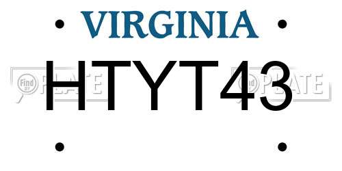 HTYT43 Virginia License Plate