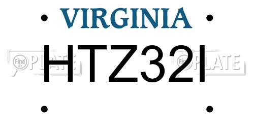 HTZ32I Virginia License Plate