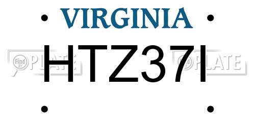 HTZ37I Virginia License Plate