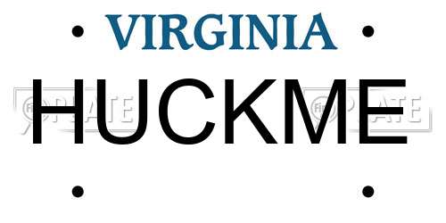 HUCKME Virginia License Plate