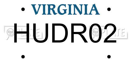 HUDR02 Virginia License Plate