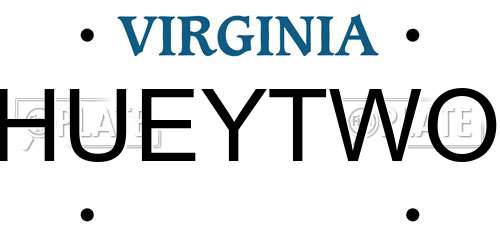 HUEYTWO Virginia License Plate