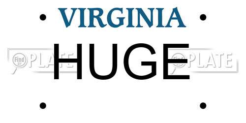 HUGE Virginia License Plate