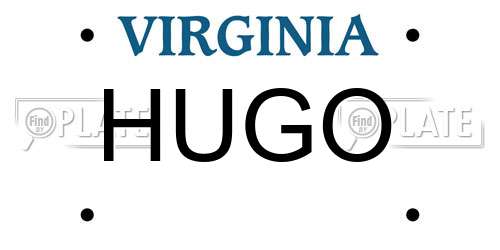HUGO Virginia License Plate