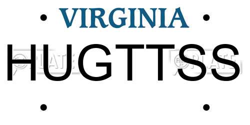 HUGTTSS Virginia License Plate