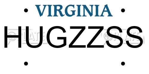 HUGZZSS Virginia License Plate