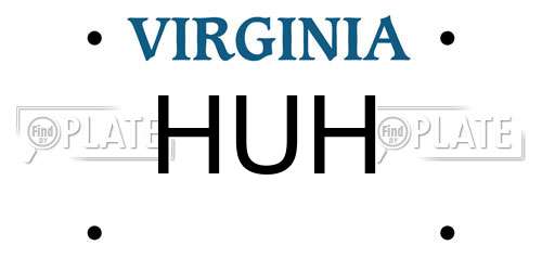 HUH Virginia License Plate