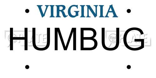 HUMBUG Virginia License Plate