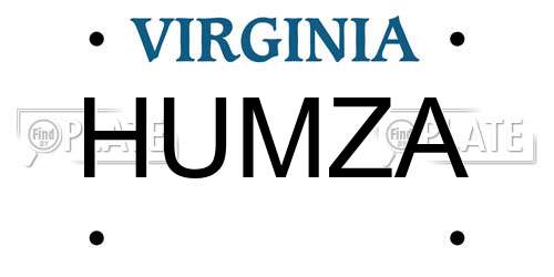 HUMZA Virginia License Plate