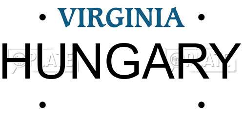 HUNGARY Virginia License Plate